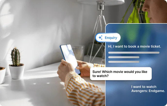 User asking about an entertainment experience through the chatbot